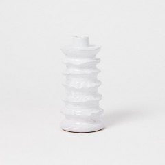 CANDLEHOLDER SPIRAL WHITE CERAMICS 